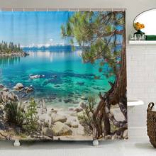 Turquoise Waters Of Lake Tahoe Shower Curtain Polyester Fabric Scenery Bath Curtain Landscape Curtain for Bathroom with 12 Hooks 2024 - buy cheap