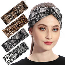4 Pcs/Set Leopard Print Knitted Women Headband Summer Sports Yoga Stretch Hair Band For Girls Elastic Cotton Hair Accessories 2024 - buy cheap