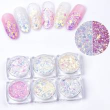 RIKONKA Nail Mermaid Glitter Flakes Sparkly 3D Light Chameleon Color Changing Sequins Polish Manicure DIY Nail Art Decorations 2024 - buy cheap