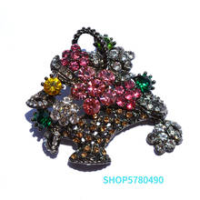 Multi Color Elegant Flower Basket Brooch Women Rhinestone Brooch Vintage Pin Ladies Wedding Dress Accessories Fashion Jewelry 2024 - buy cheap