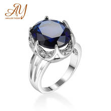 Anillos Yuzuk 925 Sterling Silver Rings For Women Blue Sapphire Gemstone Wedding Birthstone Party Gift Fine Jewelry 2024 - buy cheap