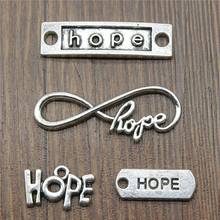 10pcs Hope Charms Antique Silver Color Hope Pendant Charms Hope Infinity Charms Connector For Jewelry Making DIY Craft 2024 - buy cheap