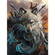 Pintura por número 40x50 50x65cm heroico animal lobo heróico arte de parede presente diy imagens por números kits de decoração de casa 2024 - compre barato