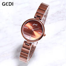 GEDI Gradient Dial Women's Fashion Quartz Watch Rosegold Steel Strap Waterproof Women Watch Female Wristwatch Clock reloj mujer 2024 - buy cheap