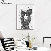 Pintura en lienzo Simple para madre e hija, decoración del hogar, minimalista, nórdico moderno, póster, Mural de dormitorio, blanco y negro 2024 - compra barato