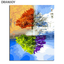 DRAWJOY Framed Landscape Pictures DIY Painting By Numbers Home Decor For Living Room Canvas Oil Painting Painting&Calligraphy 2024 - buy cheap