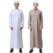 Abaya-ropa islámica musulmana para hombres, Túnica de Jubah, Túnica Thobe, caftán árabe sólido, Dubai, manga completa, Pakistán 2024 - compra barato