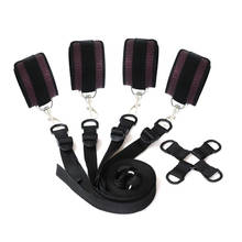 Under bed bondage Restraint Kit Slave Sex Products leather Adult Handcuffs Ankle Cuffs bdsm Fetish sex toy for women and men 2024 - buy cheap