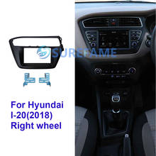 Panel de salpicaduras de doble Din para coche, Kit de montaje de salpicadero frontal, marco de Audio, i-20 para Hyundai i20 2018 (rueda derecha), Facia 2024 - compra barato