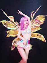 Fantasia personalizada com asas de borboleta grandes para boate, bar, festa de dança, ds show, halloween, cosplay 2024 - compre barato