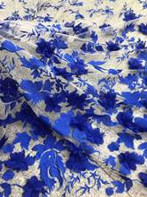 Тюлевая кружевная ткань ярко-синего цвета с 3D вышивкой, французская сетчатая ткань, кружевная ткань в нигерийском стиле для вечернего платья, платья/свадьбы 2024 - купить недорого