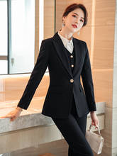 Women Business Work Wear Suits Autumn Winter Formal OL Styles Blazers Professional Office Work Wear Beauty Salon Clothing Set 2024 - buy cheap