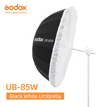 Godox 03,5in 85cm guarda-chuva parabólico preto e branco reflexivo, guarda-chuva de luz para estúdio com difusor de prata preto e tecido de cobertura 2024 - compre barato