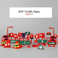 Style Cute 28 Pcs Car Toy Accessories Traffic Road Signs Kids Children Play Learn Toy Game Drop Shipping DIY Model 2024 - buy cheap