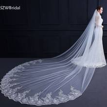 Fashion Lace Appliques White Ivory Cathedral Wedding Veils Long Lace Bridal Veil with Comb Wedding Accessories Cheap veils 2024 - buy cheap