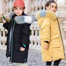 New Sale 2021 Autumn Winter Children Thicken Warm Hooded Kids Down Coats For Girls 4 6 8 10 12 Years Solid Color Girl Outerwear 2024 - buy cheap