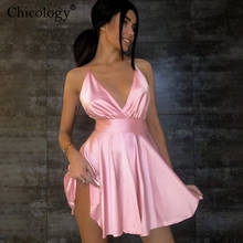 Chicology, сексуальное мини-платье с открытой спиной и бантом для вечеринки, лето 2020, женское короткое платье на тонком ремешке, праздничная Клубная уличная одежда, женская элегантная одежда 2024 - купить недорого