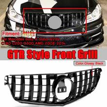 W204 For GTR Style Black Grille Car Front Bumper Grille Grill For Mercedes For Benz C-Class W204 C180 C200 C300 2008-2014 2024 - buy cheap