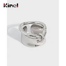 Kinel anel 925 prata esterlina feminino, anel de dedo aberto irregular com design exclusivo joias para mulheres presente de festa de aniversário frete grátis 2024 - compre barato