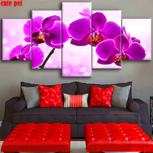 5PCS DIY Diamond Painting Flowers still life phalaenopsis Embroidery Cross Stitch Full Square Drill Round Drill Rhinestone Decor 2024 - buy cheap