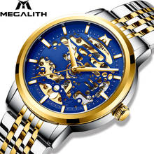 MEGALITH luxury mechanical watch men automatic Clock 2019 new gold stainless steel waterproof luminous business Mechanical Watch 2024 - buy cheap