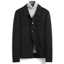 Двустороннее шерстяное пальто Мужская куртка весна осень шерстяное пальто ручной работы корейское короткое Мужское пальто и куртки 4990 KJ3592 2024 - купить недорого