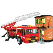 Winner-escalera de bomberos de ciudad, coche bombero, 3 bloques de construcción, juguete de ladrillos, 308 Uds. 2024 - compra barato