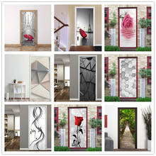 3D Door Sticker Natur Adhesive Waterproof Wallpaper for Doors DIY Mural Decals Home Decor Living Room Bedroom Poster deursticker 2024 - buy cheap