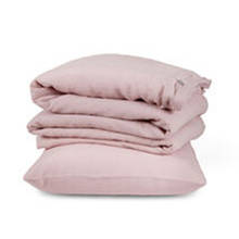 Conjunto de roupa de cama rosa lavado, 4 unidades, king size, linho, lençóis, cobertura de cama, queen, natal 2024 - compre barato