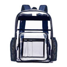 Weysfor pvc transparente à prova dwaterproof água saco de escola ver através mochilas alta qualidade grande capacidade mochila sólida clara 2024 - compre barato