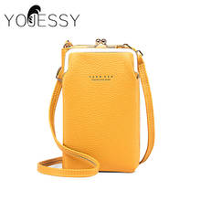YOJESSY Yellow Women Bag Cell Phone Pocket Pu Leather Ladies Crossbody Bags Purse Female Messenger Bag 2024 - buy cheap