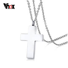 Vnox-collar de colgante de Cruz para mujer y hombre, joyería clásica de acero inoxidable, se puede abrir, collar de promesa de amante 2024 - compra barato