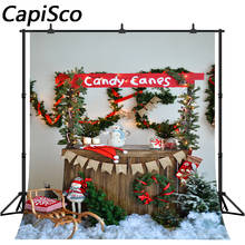 Capisco Christmas Pines Branches Decor Candy Canes Baby Photography Backdrops Vinyl Custom Photo Backgrounds For Photo Studio 2024 - buy cheap