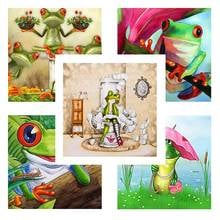 5D DIY Diamond Painting Cross Stitch Cartoon Cute Frog Embroidery Mosaic Full Square Round Drill Wall Decor Handcraft Gift 2024 - buy cheap