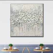 Beautiful White Flowers Abstract Oil Painting Hand-painted Wall Art Home Decor Picture Modern Oil Painting On Canvas No Framed 2024 - buy cheap