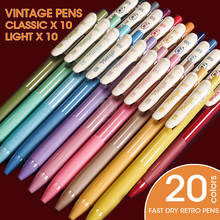 Andstal 5/20 cores retro cores gel tinta caneta conjunto 0.5mm d & s retrátil cor gel canetas gelpen escola material de escritório estacionário 2024 - compre barato