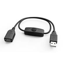Cable extensor de sincronización de datos USB 2,0, interruptor de encendido y apagado, indicador LED para Raspberry Pi, PC, ventilador USB, lámpara LED 2024 - compra barato