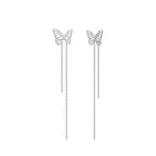 SLJELY Luxury 925 Sterling Silver Removable Butterfly Long Tassel Drop Earrings Micro Zirconia Stones Women Fine Party Jewelry 2024 - buy cheap