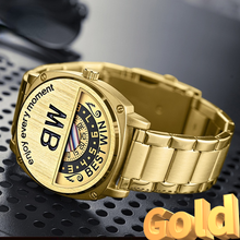 Relógio de pulso masculino aço inoxidável, relógio de quartzo com pulseira de malha, cronógrafo, marca de luxo, 2021 2024 - compre barato