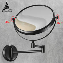 Bath Mirrors 8' Round Wall Makeup Mirror 3X1 Magnifying Mirrors Black Brass Double Side Beauty 360 Rotate Bathroom Mirror 1308 2024 - buy cheap