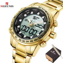 2021 Digital Watch Men Luxury Brand MIZUMS Men Sport Watches Waterproof Gold Steel Quartz Men's Watch Military Relogio Masculino 2024 - buy cheap