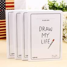 Draw My Life Korea Stationery Blank Notebook A5 Sketchbook Simple Thicken Planner Diary Sketch Book Graffiti Hand-paint Notepad 2024 - buy cheap