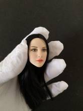 Accesorio de figura femenina Sexy de Europa, cabeza de pelo de distribución media negra de piel pálida, modelo esculpido para cuerpo de 12 pulgadas, 1/6 2024 - compra barato