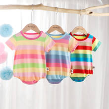 0-24M Newborn Infant Baby Girls Girls Striped Romper Rainbow Jumpsuit Summer Soft Baby Clothes Sunsuit Playsuit 2024 - buy cheap