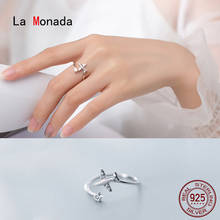 Женское кольцо La Monada Aircraft, 925 пробы Серебряное кольцо в минималистическом стиле из серебра 925 пробы, регулируемое Открытое кольцо 2024 - купить недорого