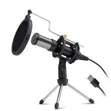 Microfone condensador profissional usb plug and play estúdio em casa podcast gravação vocal mini microfone suporte de dupla camada acústico 2024 - compre barato