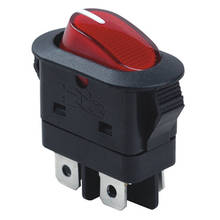 Interruptor de botón de encendido y apagado, pulsador táctil redondo rojo con luz 16A 250V RK1-010, negro, 4 pines, 5 uds. 2024 - compra barato