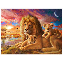 5D diamond painting full diamond new animal lion king mosaic embroidery decoration home decoration 2024 - buy cheap