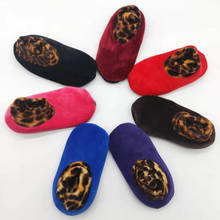 Toddler Winter Warm Cute Leopard Print Floor Socks Fleece Non Slip Home Indoor Slippers Socks for Kids Baby 2024 - buy cheap