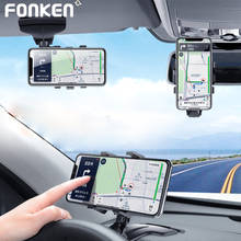 Fonken atualizado suporte do telefone do carro suporte retrovisor espelho de sol viseira universal dashboard gps suporte 360 rotativa clipes 2024 - compre barato
